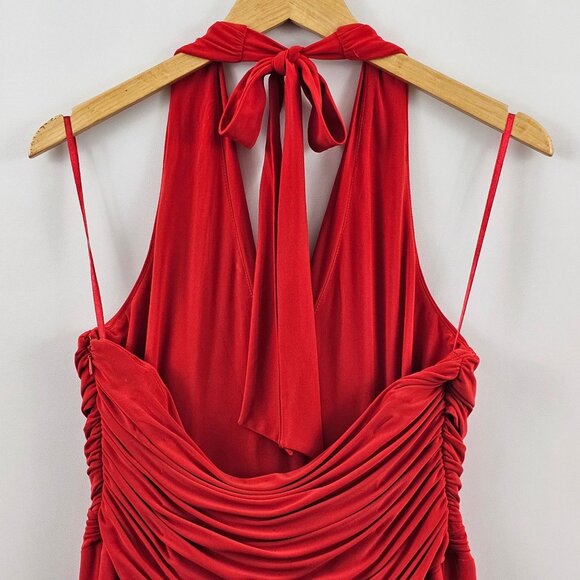 Jones New York Red Halter Dress Size 14 Cocktail Party Monroe Christmas Holiday - Picture 7 of 10